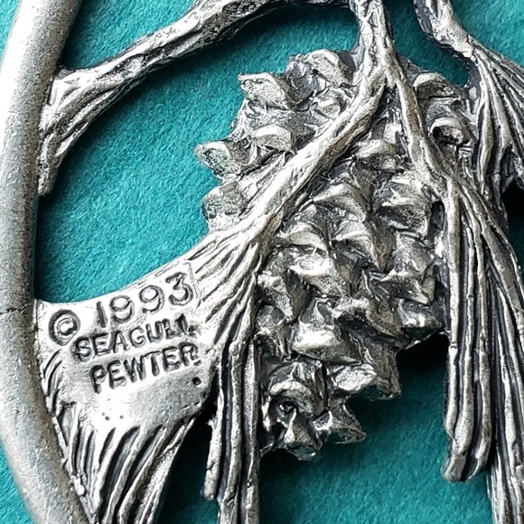 2/15$ Vintage 1993 seagull pewter christmas pine cone ornament/pendant - Picture 5 of 5